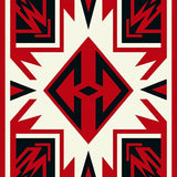 Abstract Chevron Design with Bold Zigzag Motifs(Red)