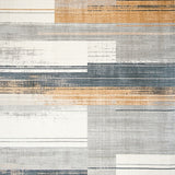 Elegant Neutral Toned Abstract with Distressed Beige and Slate Striped Motif(Gray)