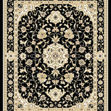 Elegant Traditional Area with Intricate Black and Beige(Black)