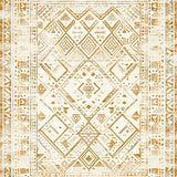 Distressed Tribal Inspired Geometric in Beige Tones(Beige)