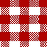 Vintage Inspired Buffalo Check with Angled Interlocking Panels(Red)