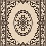 Retro Botanical with Intricate Floral Flourish(Beige)