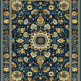 Faux Wool Floral Non Slip Beige Brown(Blue)