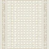 Geometric Beige Diamond Lattice Patterned Indoor Mat(Beige)