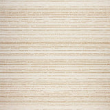 Handwoven Oval Area in Earthy Beige with Delicate White Lines(Beige)
