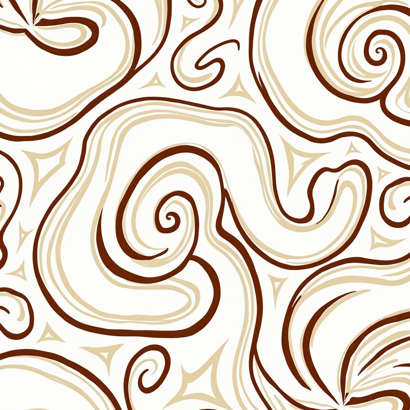 Swirled Marble Abstract Waves Contemporary Decorative Accent (Brown) - ODIKA