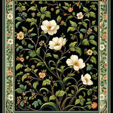 Lush Green Floral Aesthetic(Black)