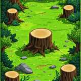 Joyful Cartoonish Scene(Green)