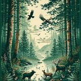 Stylish Contemporary Animal Illustration(Green)