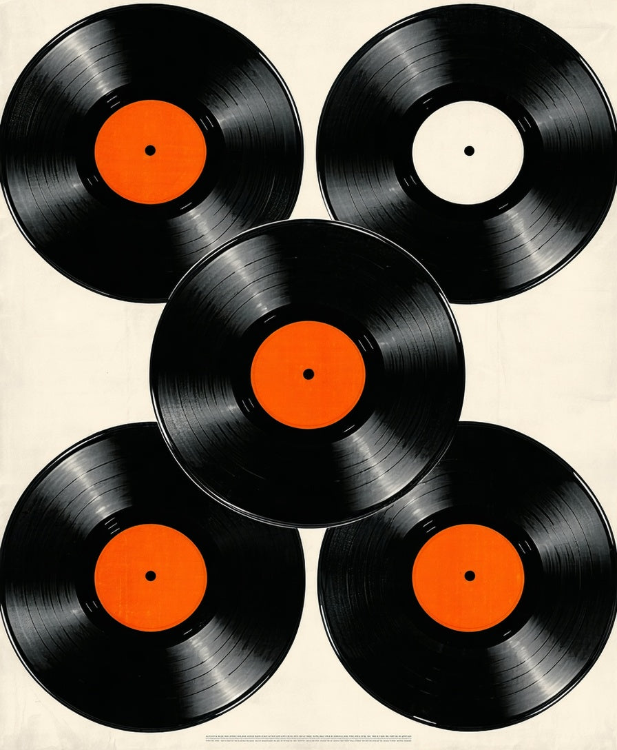 Retro Vinyl Record Patio Wear Resistant(Black) - ODIKA