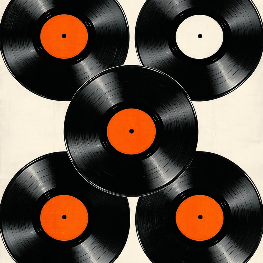 Retro Vinyl Record Patio Wear Resistant(Black) - ODIKA