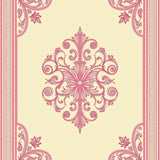 Vintage Distressed Damask with Scrollwork Flourishes (Pink)