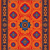 Boho Medley Interlocking Tiled Blooms and Ornate Filigree(Red)