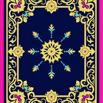 Floral Vine Scrollwork in Ornate with Baroque Flourishes (Blue) - ODIKA