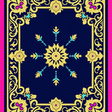 Floral Vine Scrollwork in Ornate with Baroque Flourishes (Blue) - ODIKA