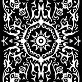 Abstract Floral Filigree with Brushstroke Boho Details(Black)
