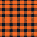 Gingham Grid Motif Fall Season Accent(Orange)