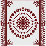 Snowflake Decorative Area with Intricate Festive Design(Burgundy)