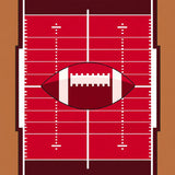 Gridiron Yard Lines Football Center Motif(Red)