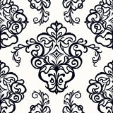 Damask Floral Vine Motif with Classical European Elegance (Black)