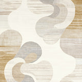Divine Beige Area with Elegant Abstract Swirls and Subtle Weave(Beige)