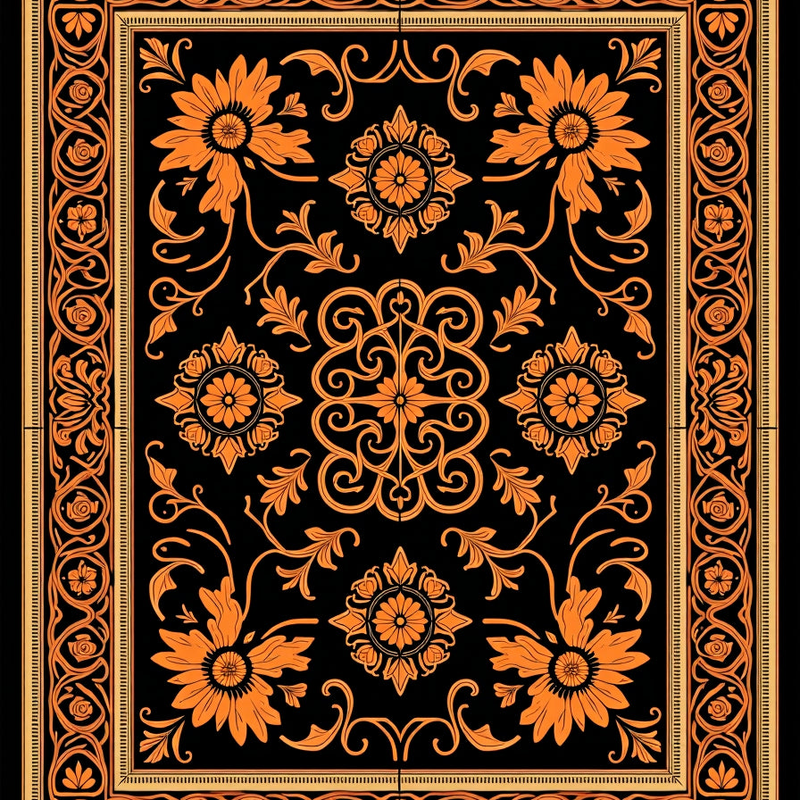 Classic Scroll Blossom Lattice Decorative Treasure (Black) - ODIKA