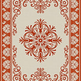 Elegant Floral Swirl with Bold Interlaced Petals and Vine(Orange)