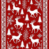 Joyful Reindeer Prancing Through Snowy Forest Wonderland(Red)