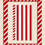 Cane Stripe Medallion with Festive Ribbon Framework(Red)