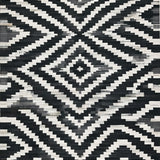 Minimalist Black and White Chevron Stripe with Repeating Angular(Black)