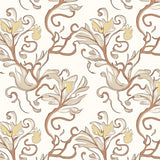 Exquisite Floral Vine Botanical Inspired Delicate Sophisticated(Brown)
