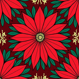 Poinsettia Bloom Tapestry Style Non Skid Floor(Red)