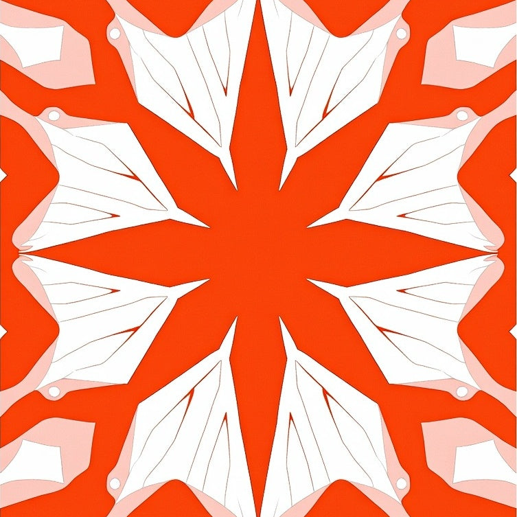 Abstract Kaleidoscope with Symmetrical Burst (Red) - ODIKA