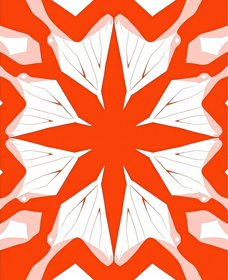 Abstract Kaleidoscope with Symmetrical Burst (Red) - ODIKA