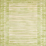 Elegant Area Olive Green & Beige Geometric Design(Green)