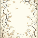 Serene Vista Oval with Nature Inspired Leaf and Vine Detailing(Beige)