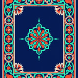 Celtic Knotwork Motif with Stylized Blossoms and Ornate Vines(Blue)