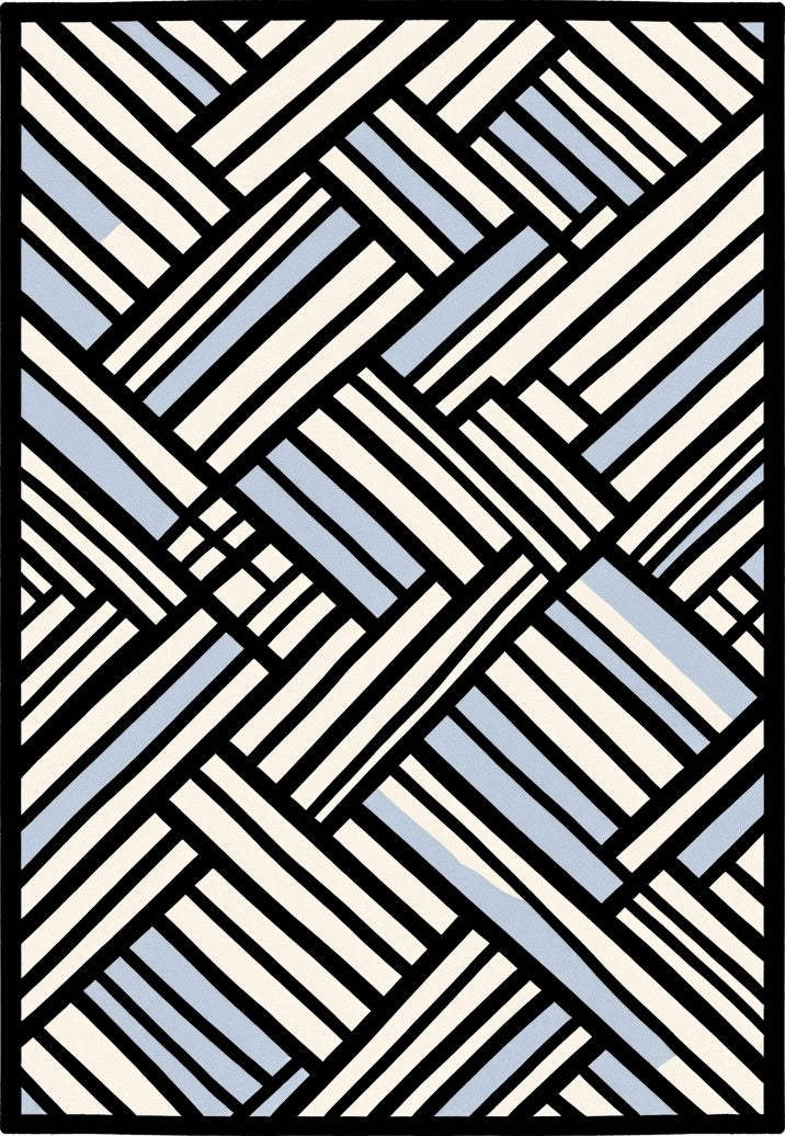 Scandinavian Chevron Herringbone Vacuum Safe Floor (Black) - ODIKA