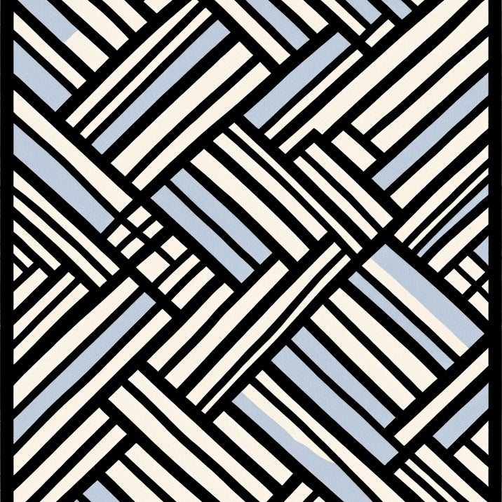 Scandinavian Chevron Herringbone Vacuum Safe Floor (Black) - ODIKA