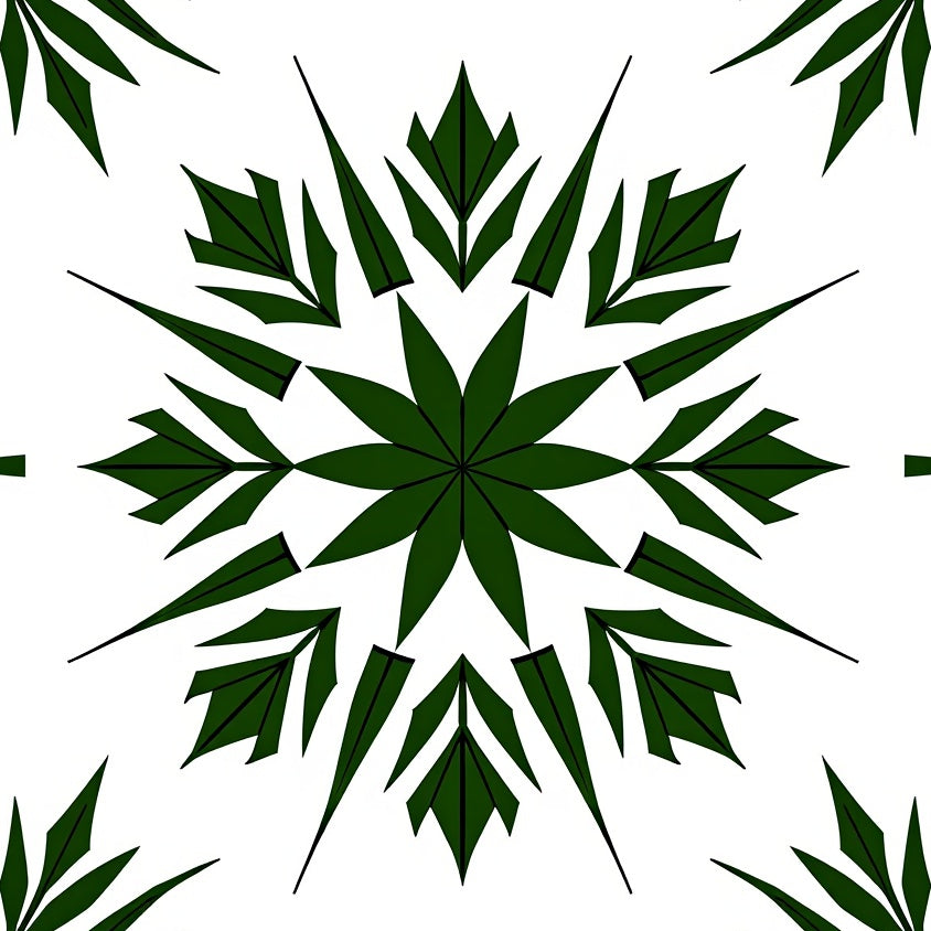 Octagonal Burst Low Pile with Symmetrical Framework (Green) - ODIKA