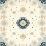 Orbit Echo Octagon with Radiant Circular Medallion and Fluid Art Details(Beige)