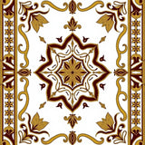 Vibrant Burst with Ornate Floral Motifs (White)