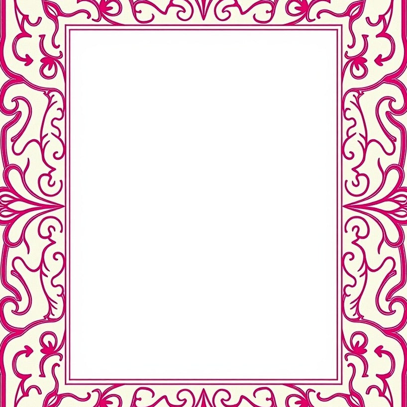 Classic Damask Scrollwork with Interlocking Filigree Details (Pink) - ODIKA