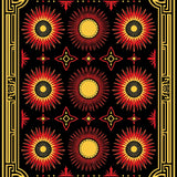 Art Starburst Mosaic with Lively Festive Symmetry and Glimmering Accents(Black)