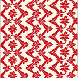 Abstract Interlocking Wave Design With Layered Floral Silhouettes(Red)