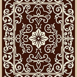 Vintage Baroque Scrollwork with Walnut and Cream Interlocking Motifs (Brown)