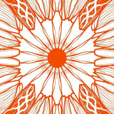 Retro Mod Interlocking Lattice with Radiant Burst (Orange)