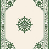 Botanical Heirloom Scroll Embellished Luxurious Tapestry(Green)
