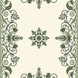 Elegant Botanical Scrollwork Medallion Tapestry(Ivory)