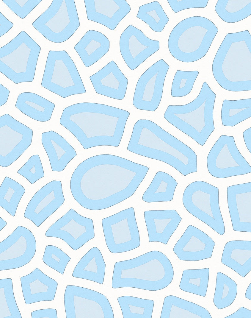 Abstract Mosaic Featuring Irregular Interlocking Shapes and Fluid Edges (White) - ODIKA